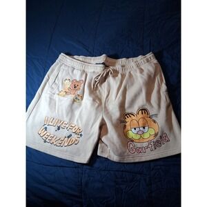 Garfield Shorts Men 3XL Tan I Live 4 Weekends Sweatshirt Drawstring  Cartoon
